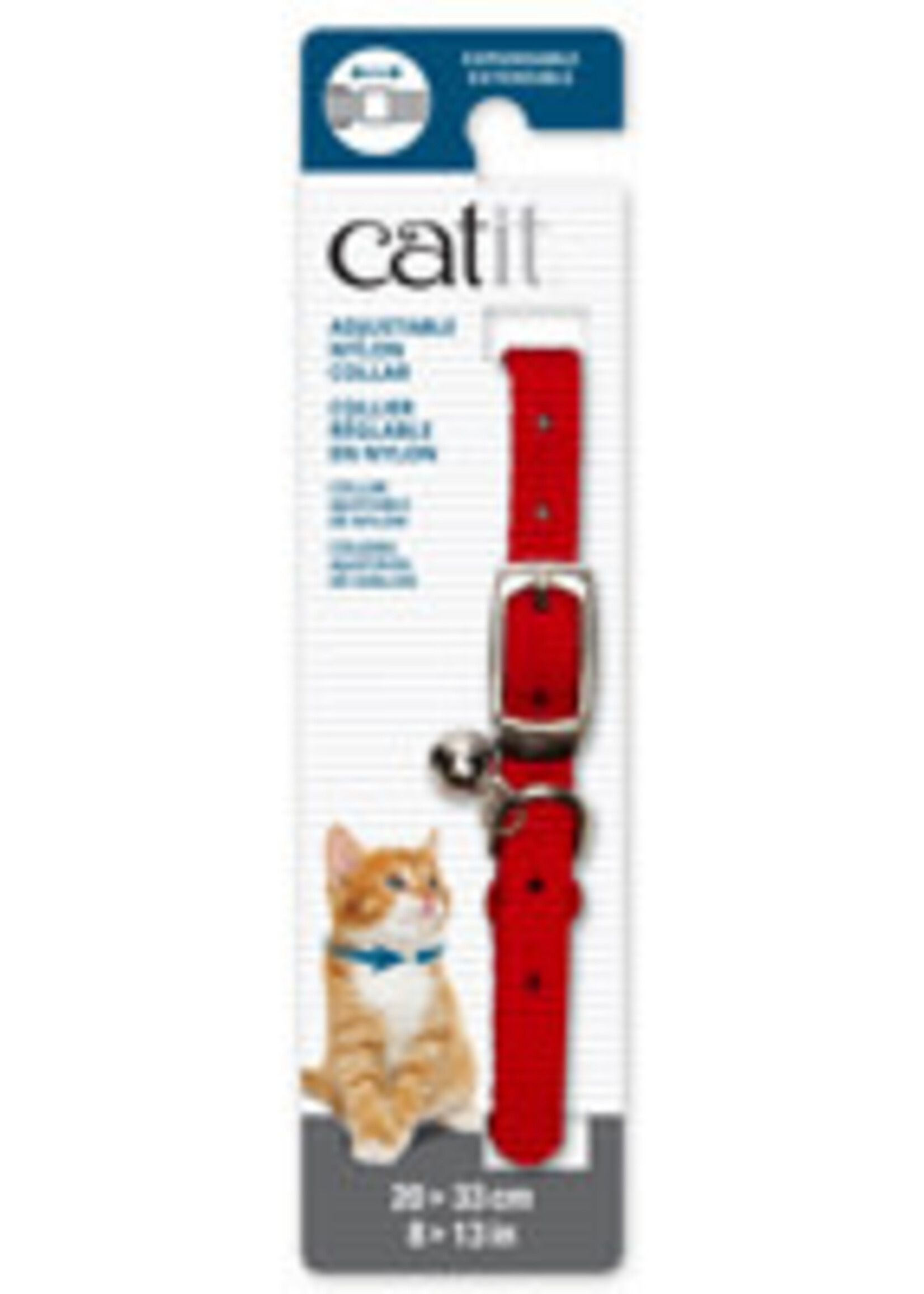 CatIt Catit Adjustable Nylon Expandable Collar - Red -
