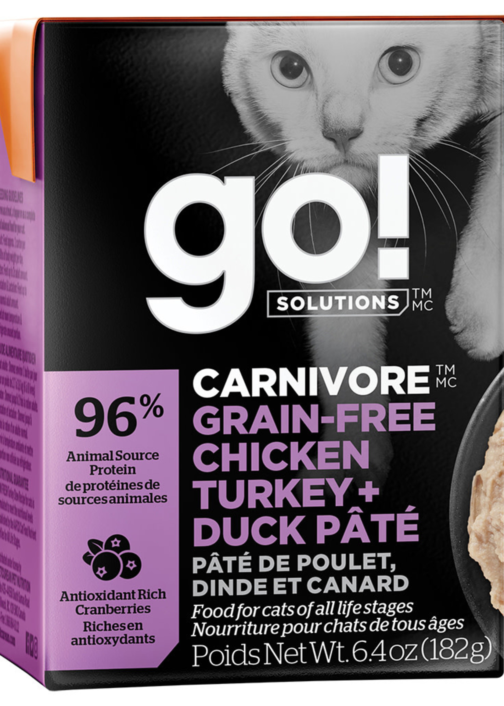 Go! GO! Cat- Carnivore Chicken,Turkey&Duck 6.4OZ