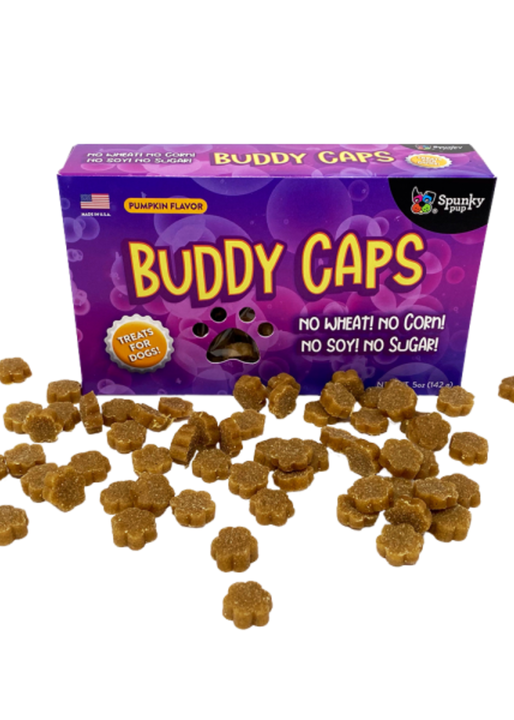 Spunky Pup Buddy Caps Treats Pumpkin Flavour 5oz