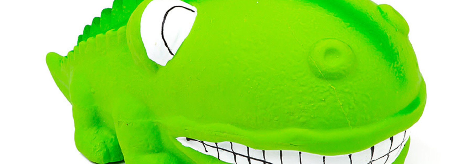 Latex Big Snout Dog Toy -Alligator 7" Green