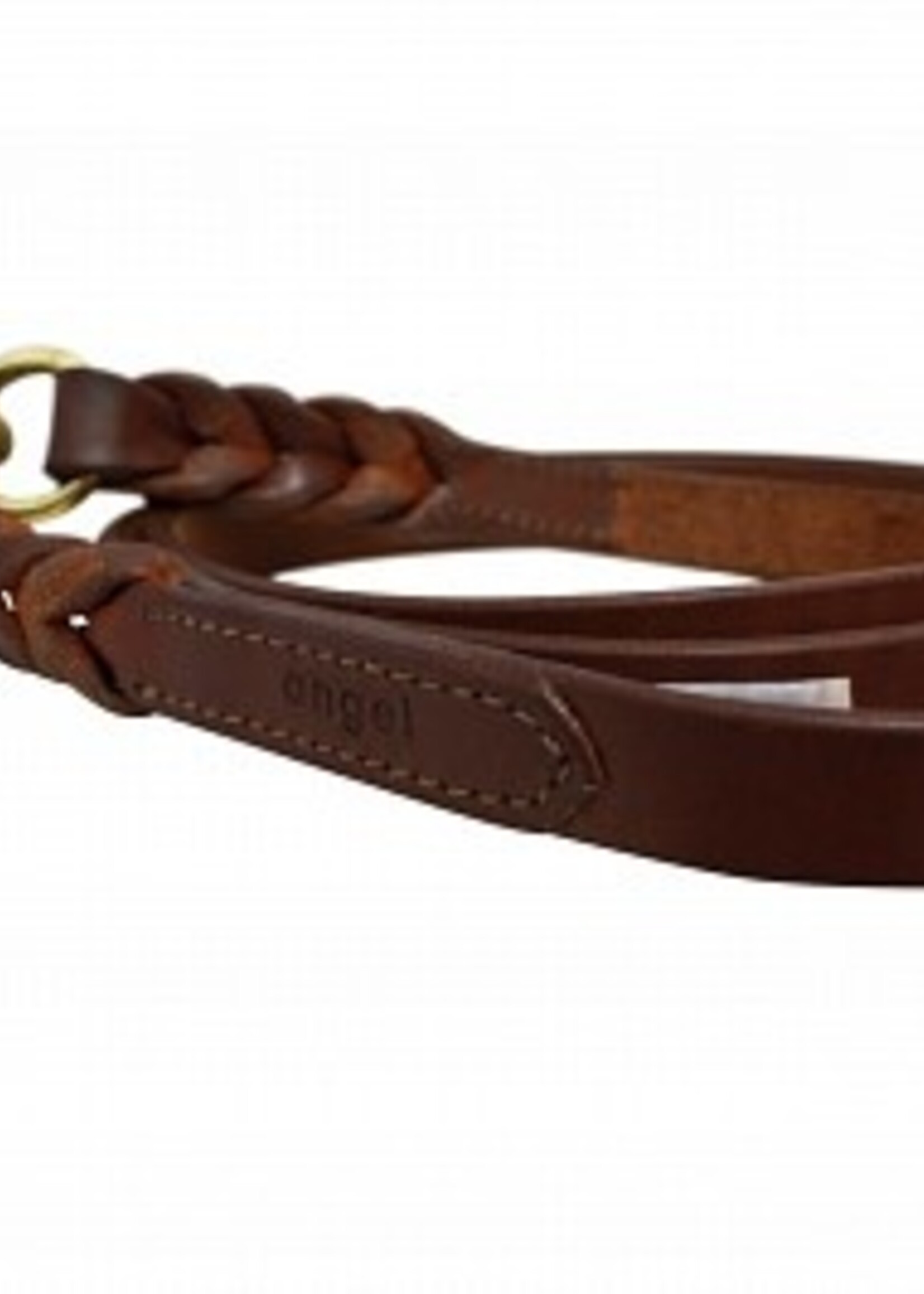 Braided Leather Leash Brown 6' x 1"