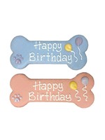 Bosco and Roxy Happy Birthday 8" Bone Cookie Pre-Packaged - Assorted Colors