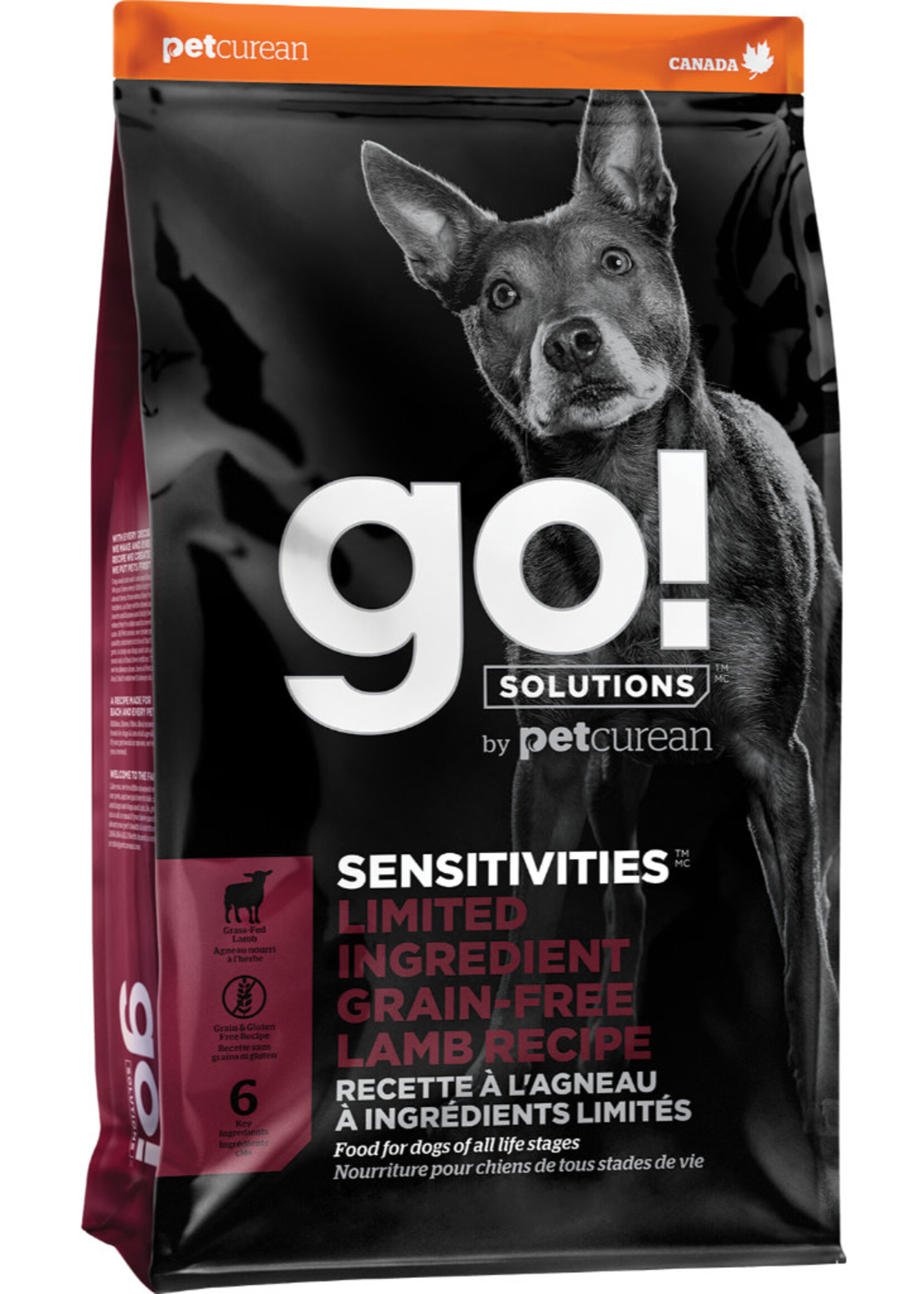 Petcurean Go! GO! Sensitivities LID GF Lamb 22LB.