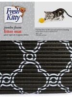 Fresh Kitty Foam Litter Mat Jumbo Black & White 40x25"