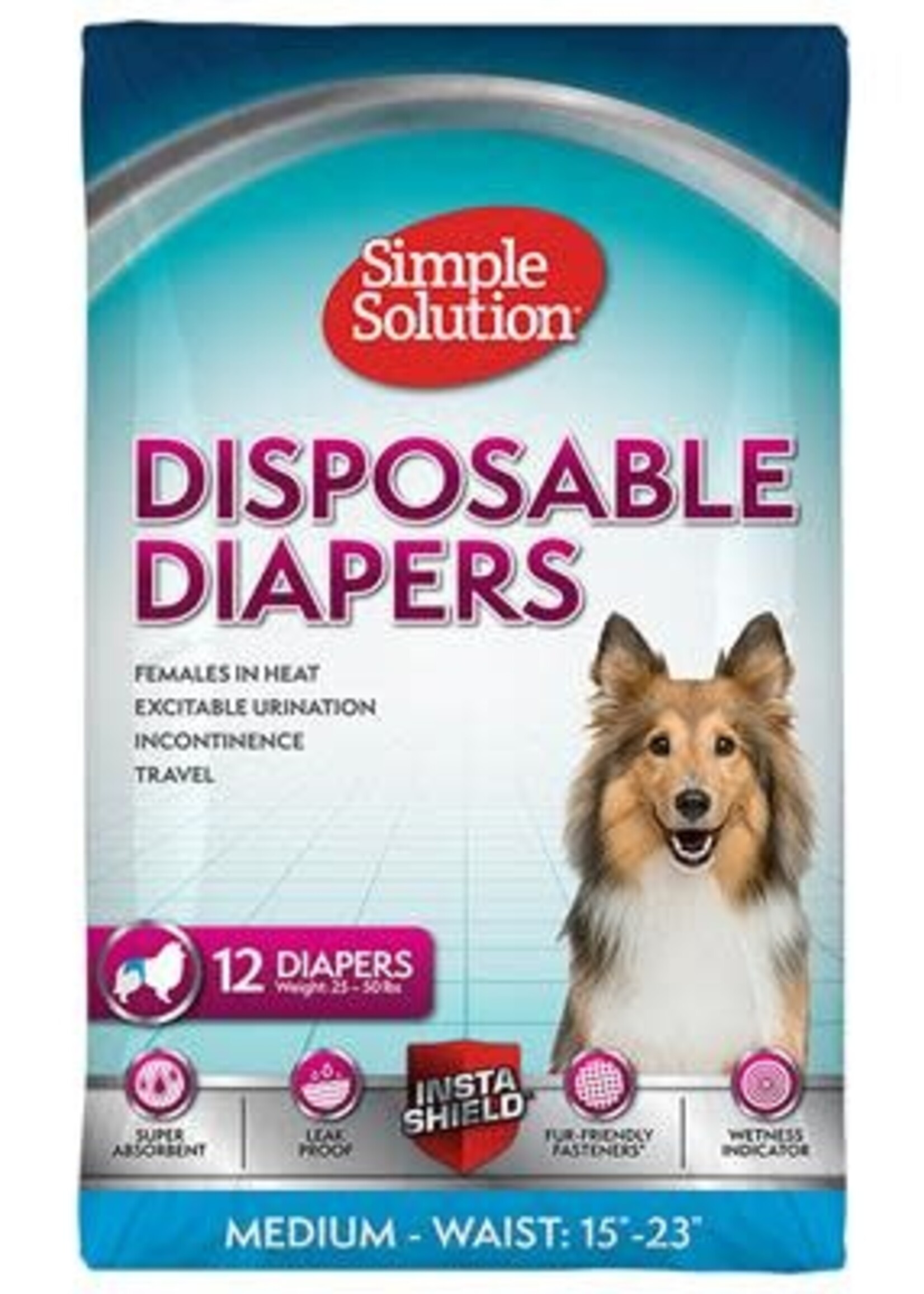Simple Solutions Disposable Female Diapers Medium 12PK