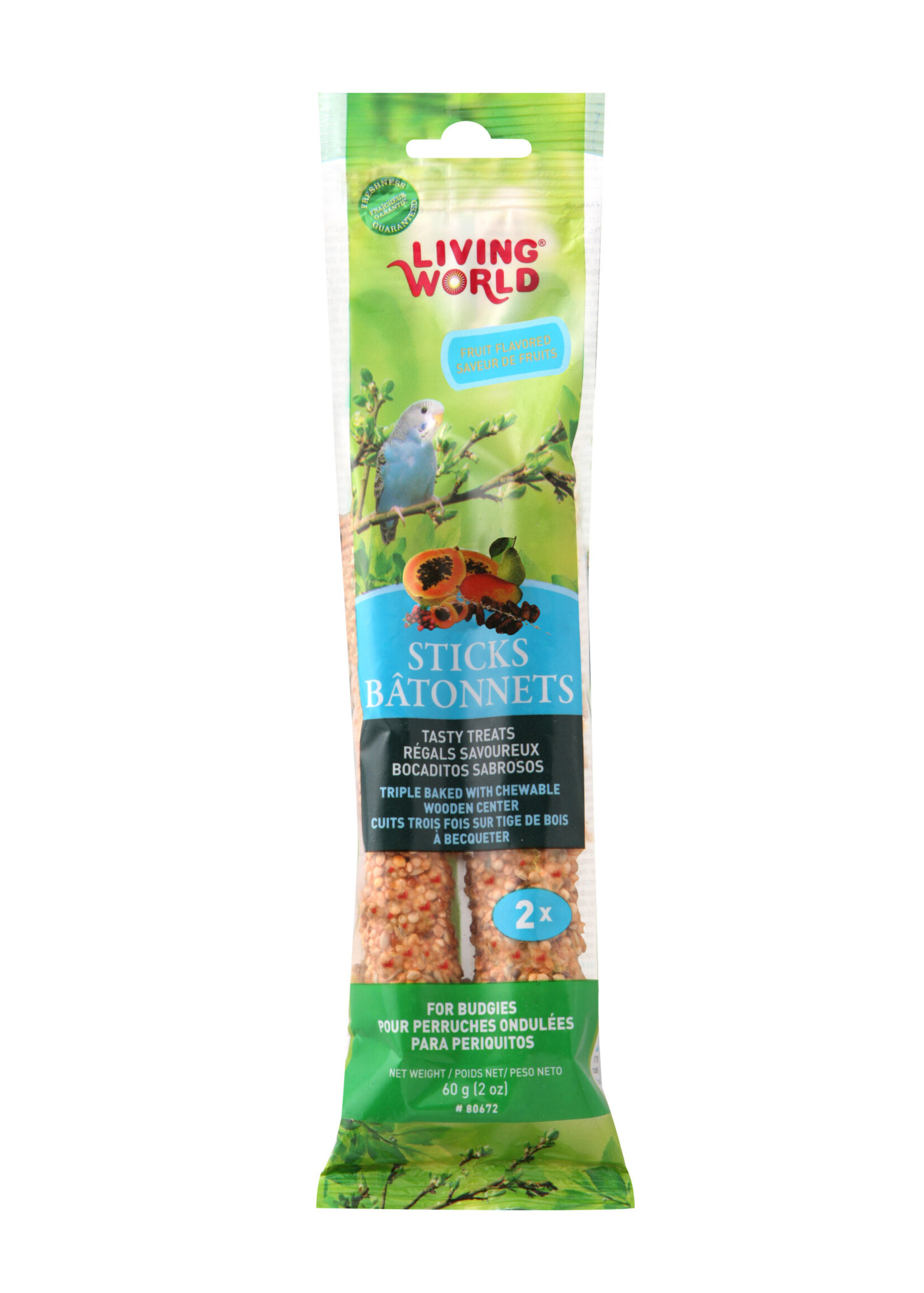 Living World Living World Budgie Sticks - Fruit Flavour - 60 g (2 oz), 2-pack