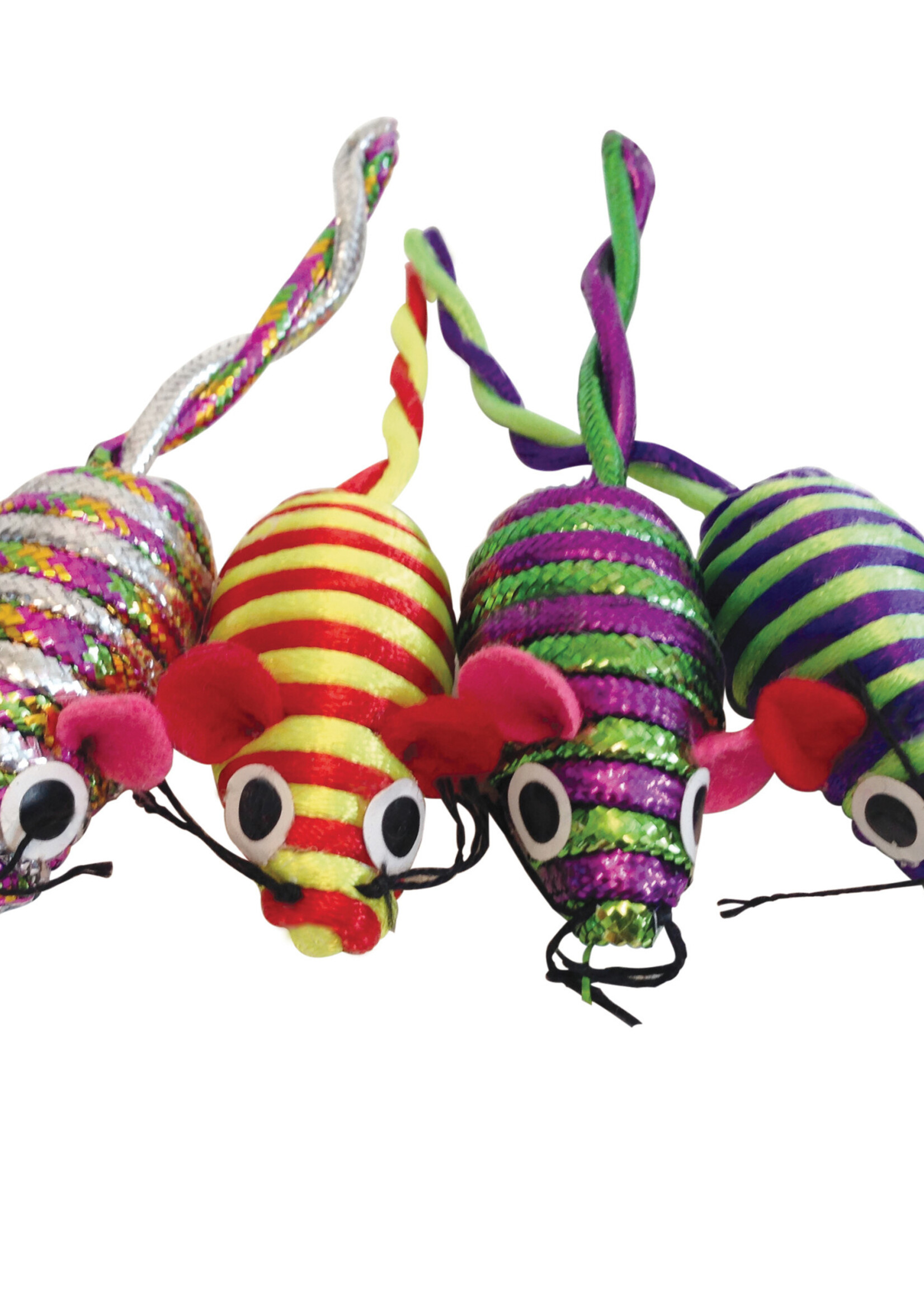 Cat Love Cat Love Furry Frolics Cat Toy - Glitter Stripe Catnip Mice - 4 pieces
