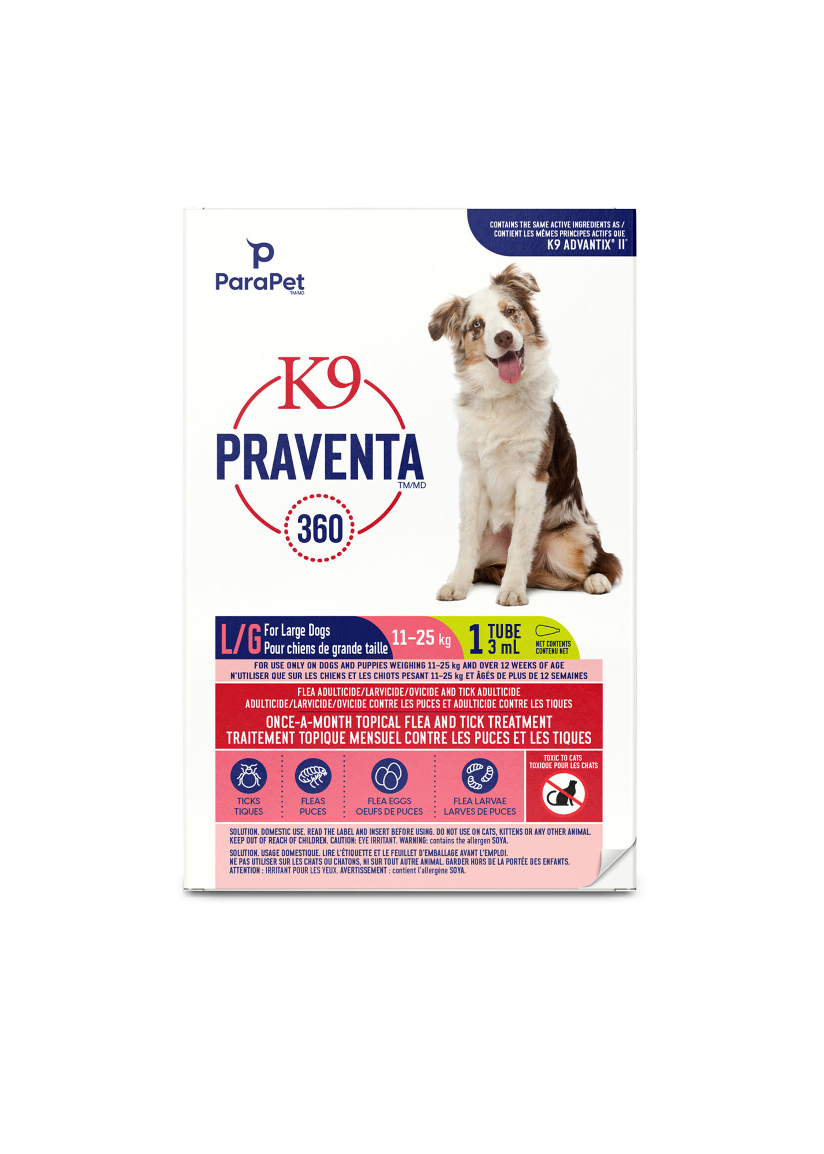 K9 Praventa K9 Praventa 360 Flea & Tick Treatment - Large Dogs 11 kg to 25 kg - 1 Tube