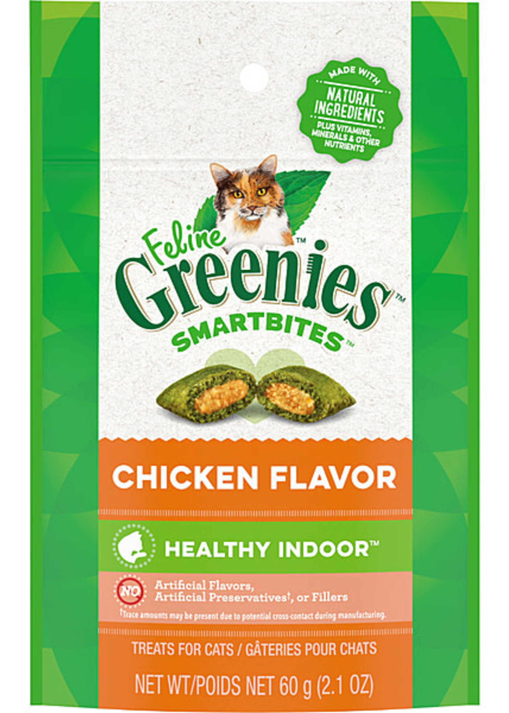 Greenies Feline Smartbites Healthy Indoor Chicken 2.1OZ