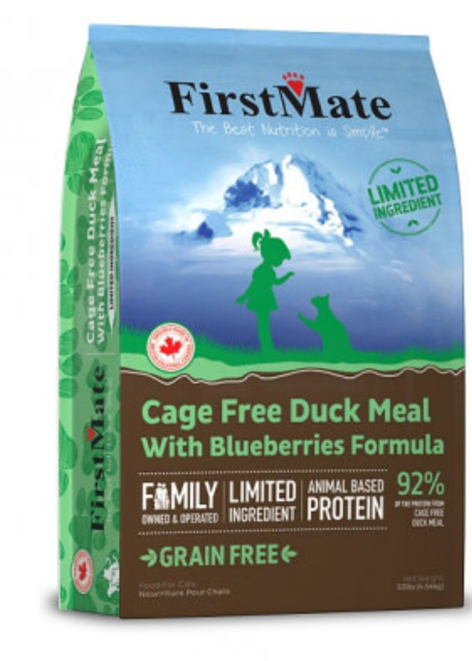 First Mate FirstMate Cat LID GF Cage Free Duck with Blueberries 10 lb **Special Order**