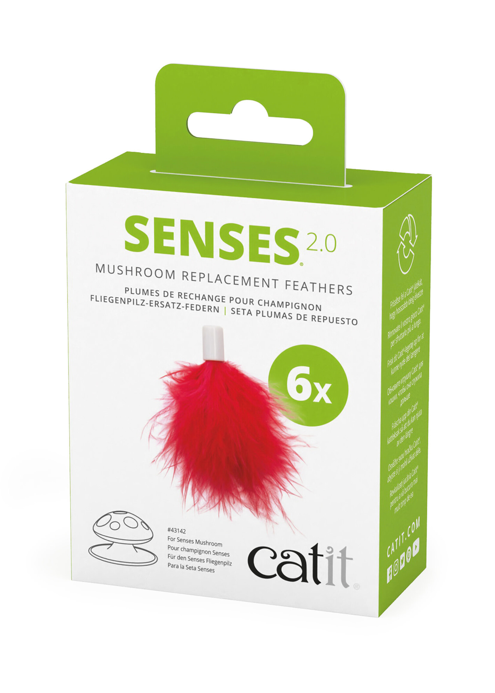 CatIt Catit Senses Mushroom Replacement Feathers - 6 pack