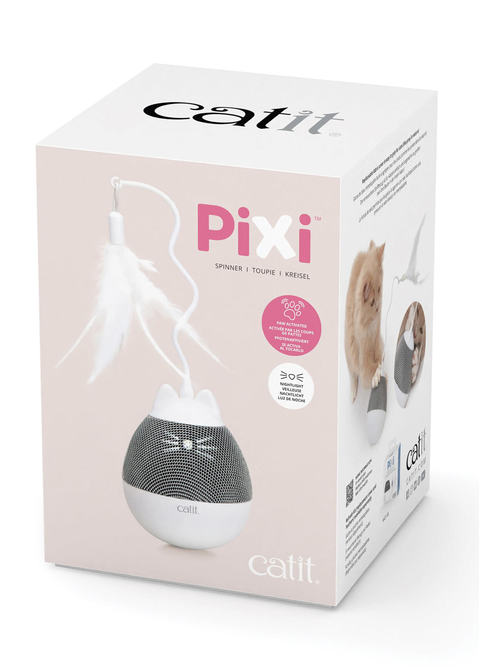 CatIt CatIt PIXI Spinner Electronic Cat Toy - White & Grey