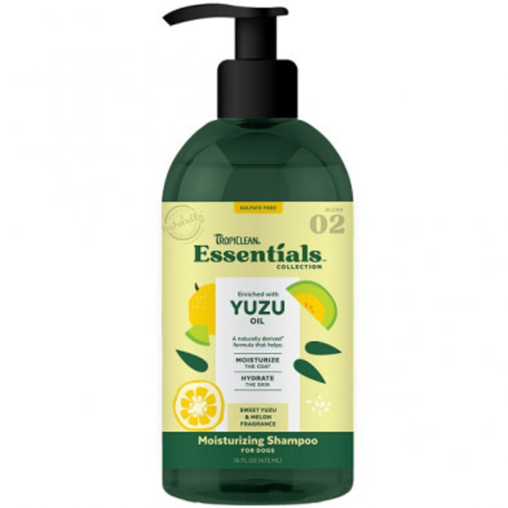 TropiClean Essentials Yuzu Fruit Shampoo Dog 16oz