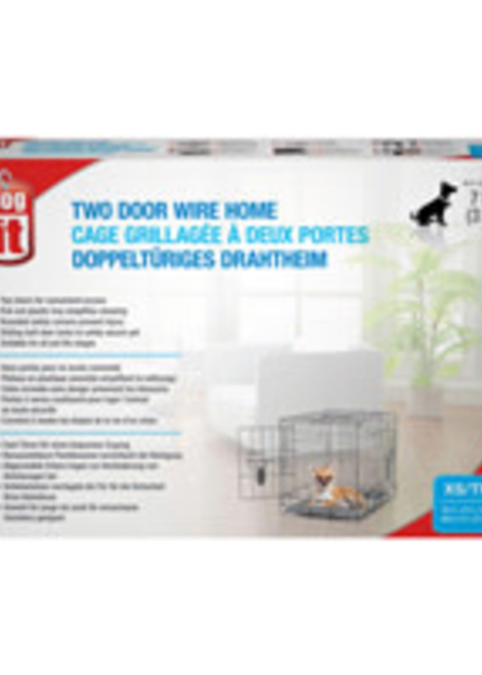 Dogit Two Door Wire Home Crates with divider - XSmall - 46.5 x 31 x 37 cm (18.2 x 12 x 14.5 in)