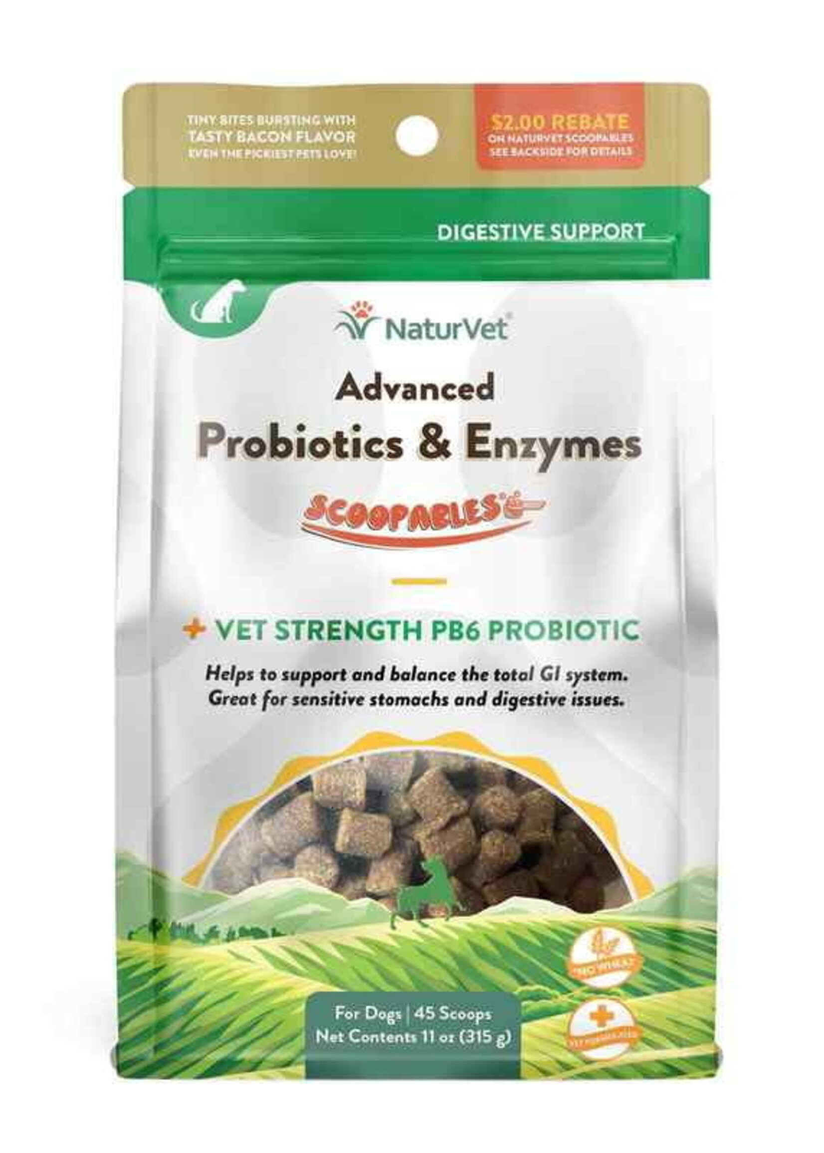 NaturVet Scoopables Advanced Probiotics & Enzymes Dog 11oz (Bag)