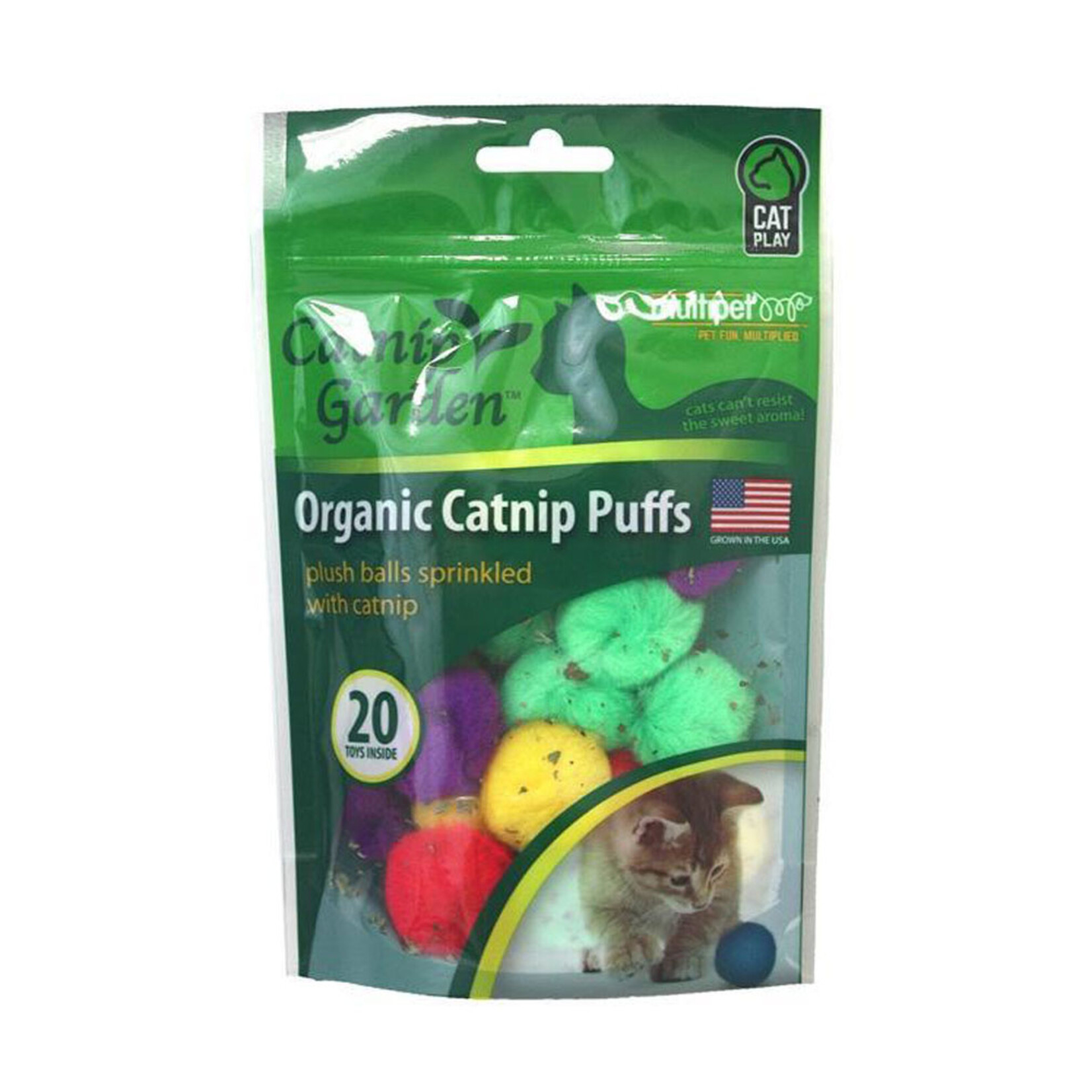 Multipet Products Cat Play- CATNIP PUFFS (RESEALABLE BAG) 20pk