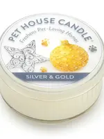 Pet House by One Fur All Silver & Gold Mini Candle 1.5 oz