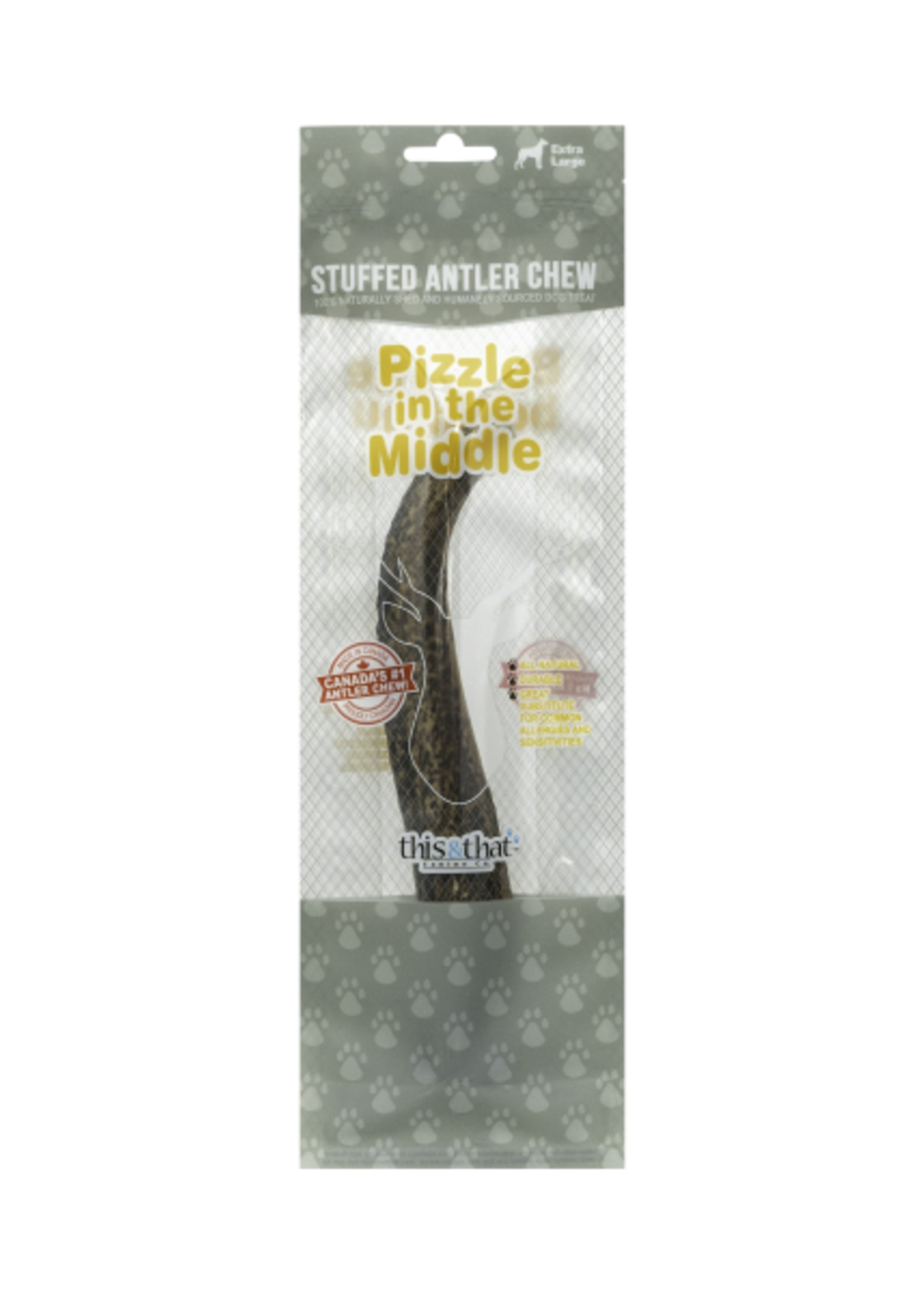 This&That This&That Stuffed Antler Chew w/ Pizzle X-Large 9.5"