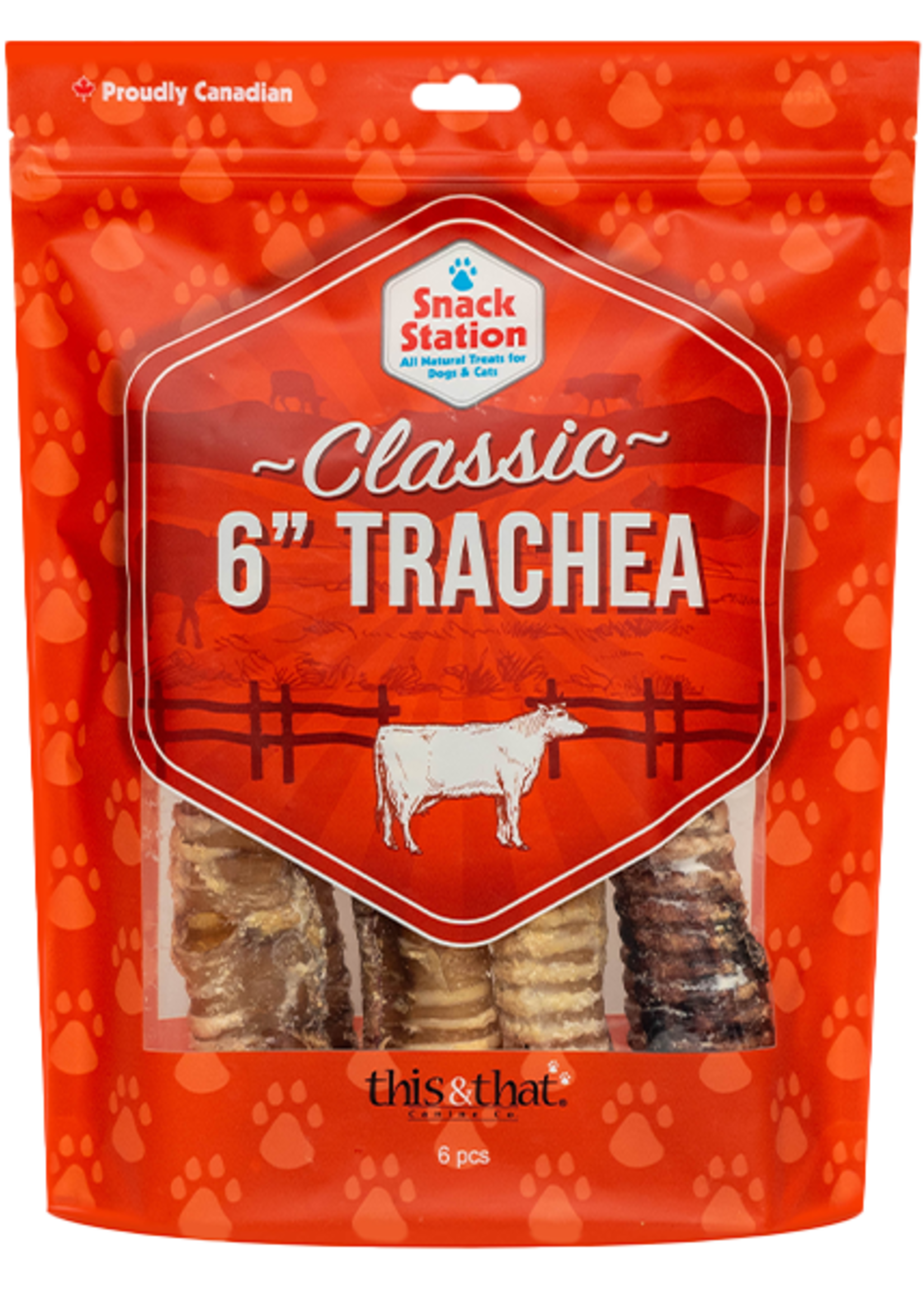 This&That This&That Snack Station Beef Trachea 6" 6pc