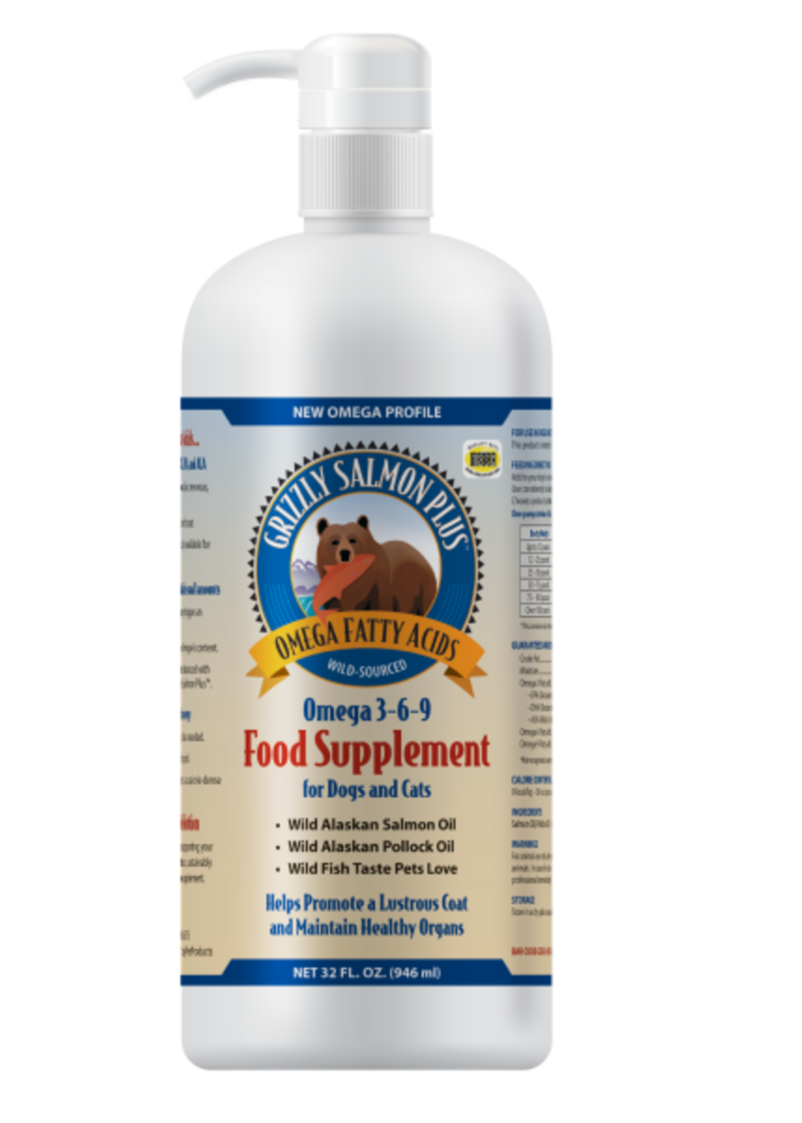 Grizzly Pet Products Grizzly Salmon Plus Oil Liquid Supplement 32 oz