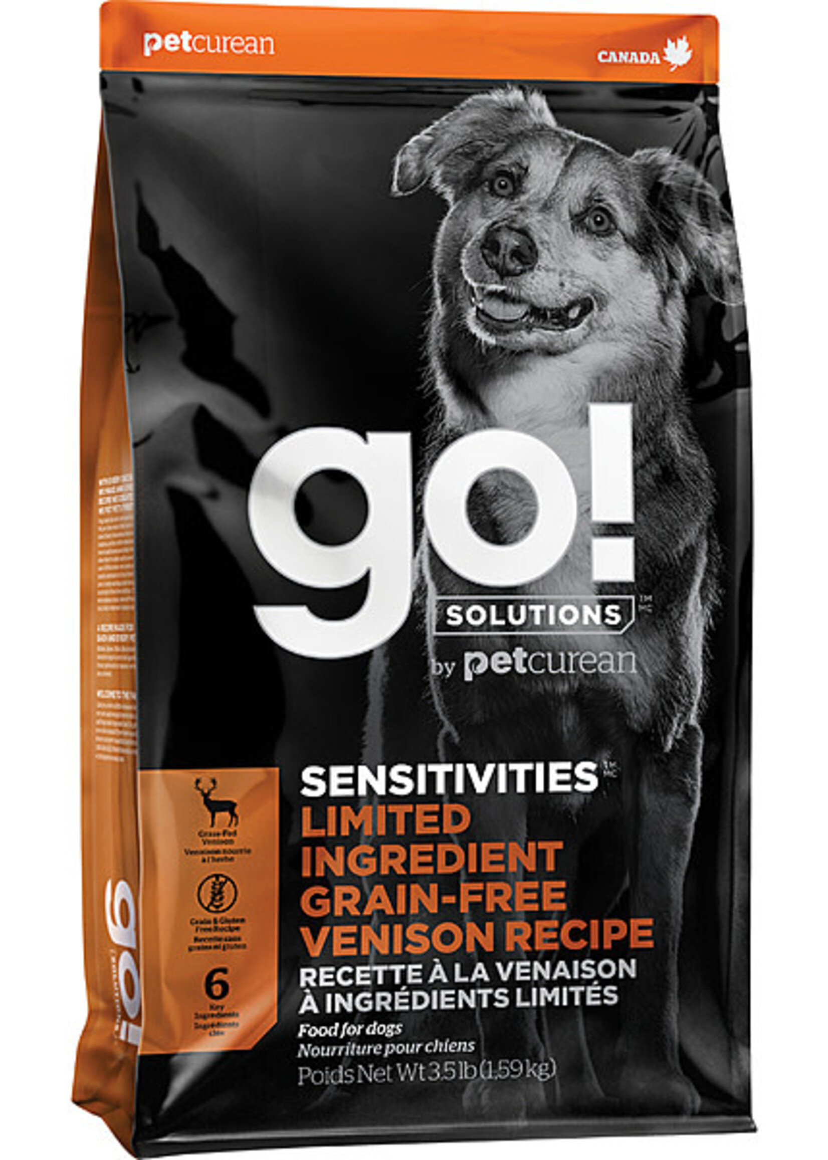 Petcurean Go! GO! Sensitivities LID GF Venison 3.5LB