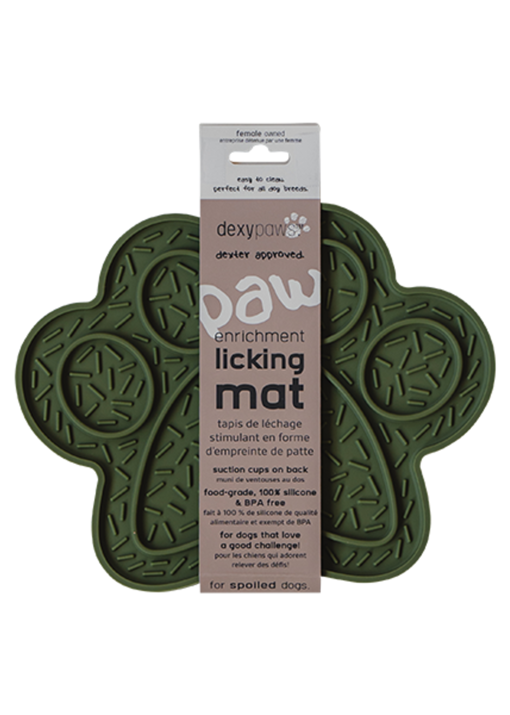 DexyPaws Dexypaws Dog Lick Mat Green Paw