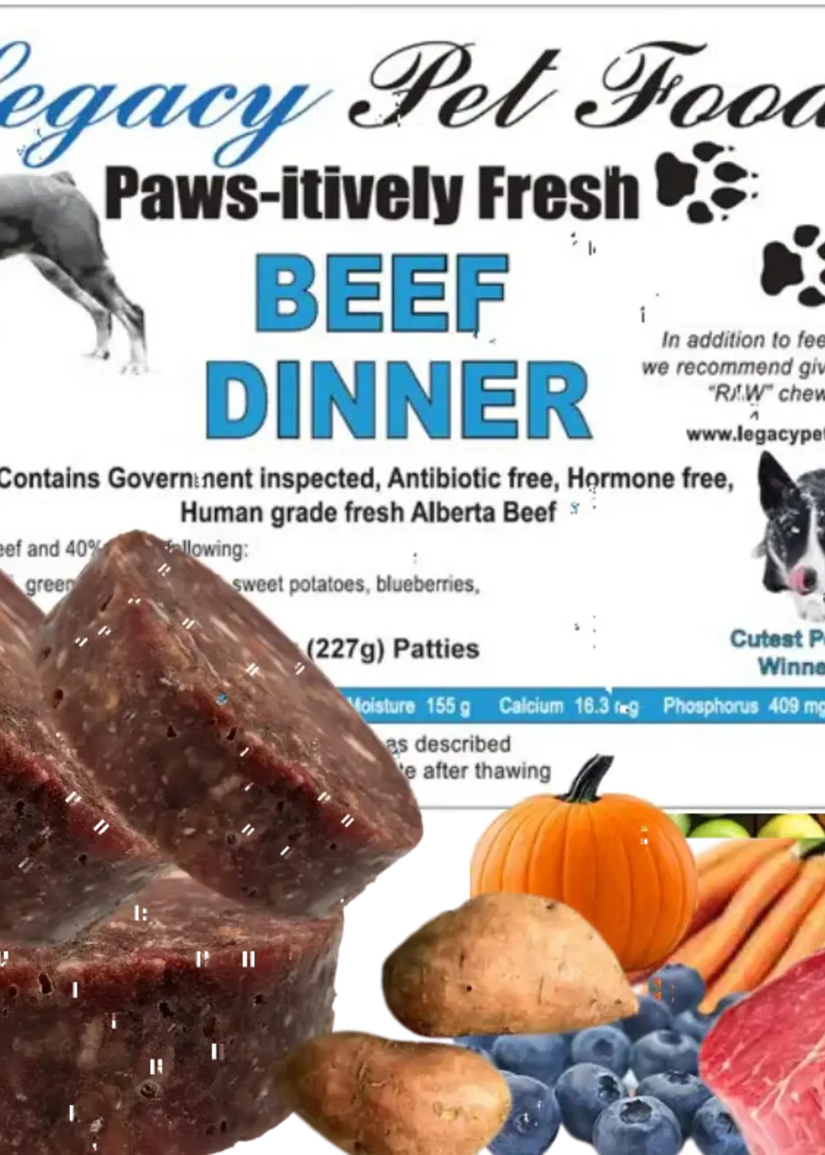 Legacy Pet Foods Legacy Beef Dinner - Frozen Raw - 5LB