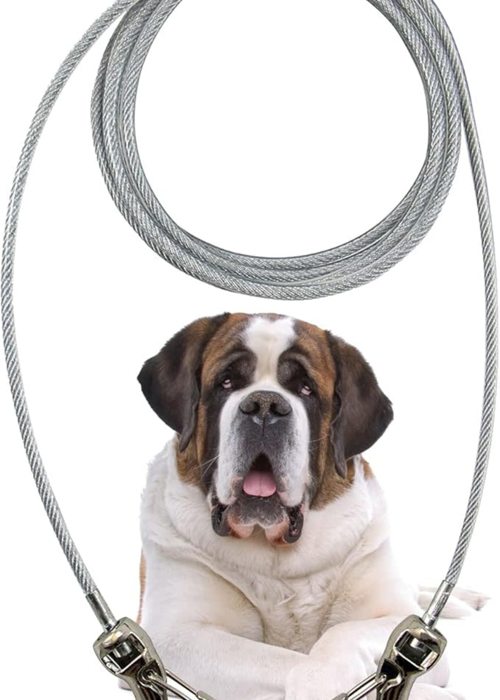 Zinco Tie Out Cable - Large Dogs- 250 lbs - 30 feet (Clear)