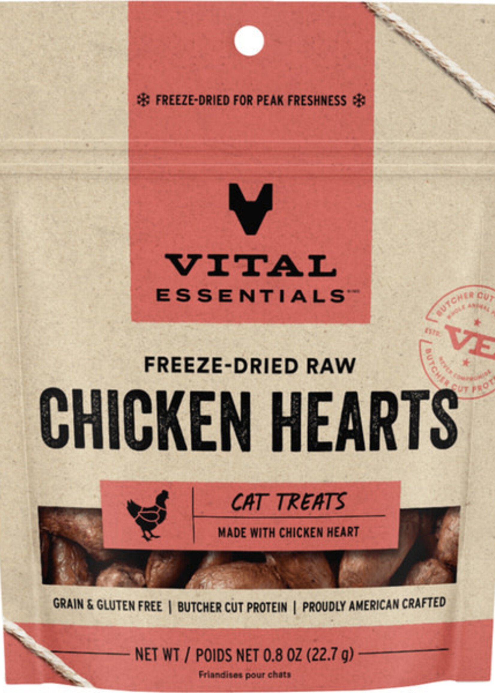 Vital Essentials Vital Essentials - FD Chicken Hearts  - Cat - 0.8OZ