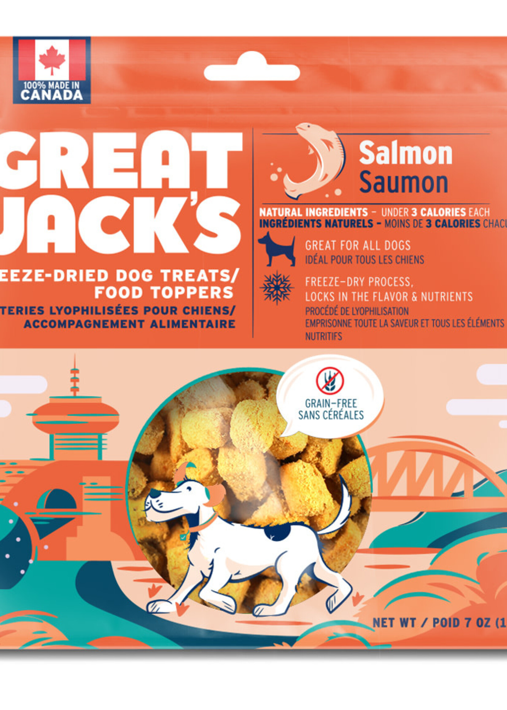 Great Jacks Great Jacks Freeze-Dried Treat & Food Topper - Salmon  198 g
