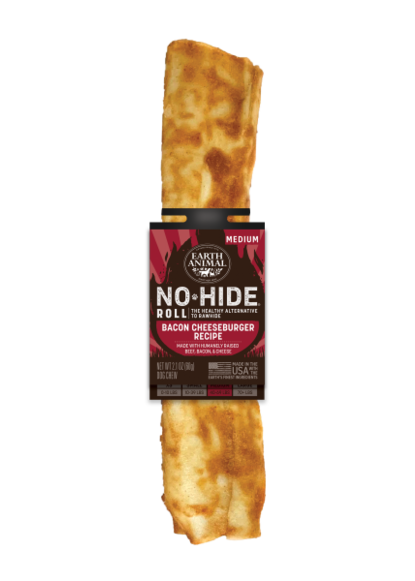 Earth Animal Earth Animal Dog NoHide Chew BBQ BaconCheesebrgr Medium 1pk