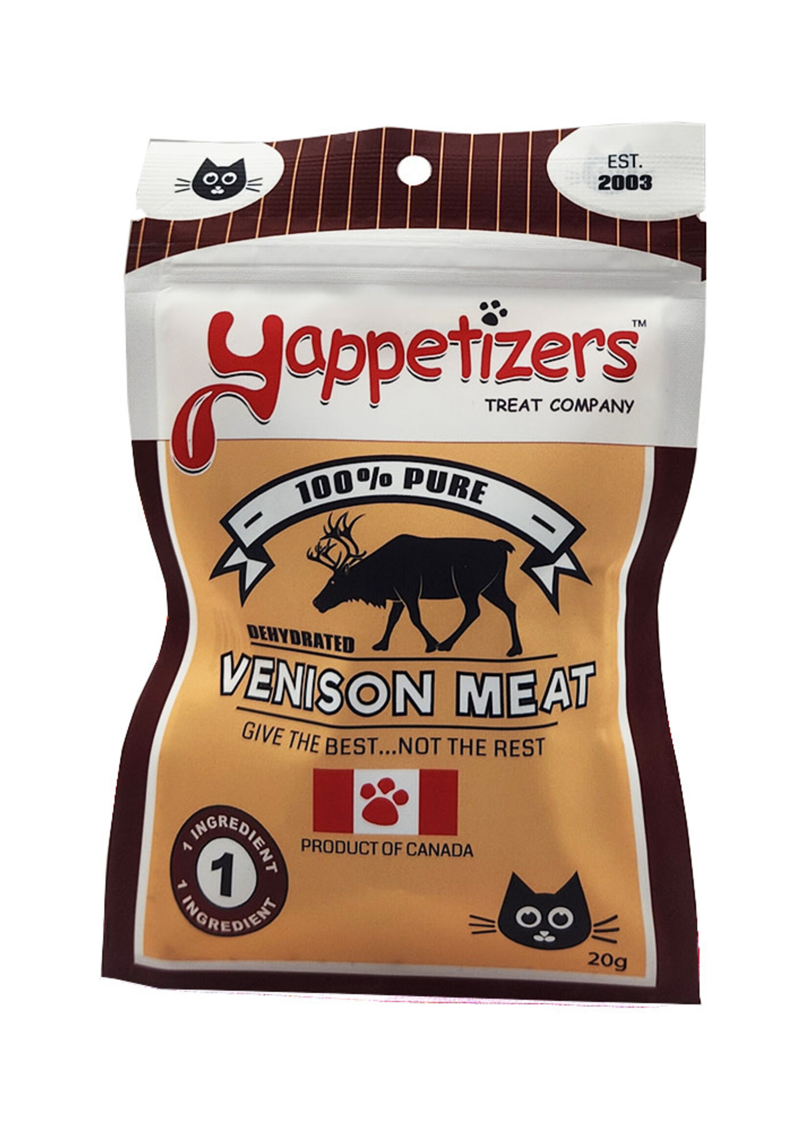 Yappetizers Yappetizers Dehydrated Cat Treat - Venison Trim