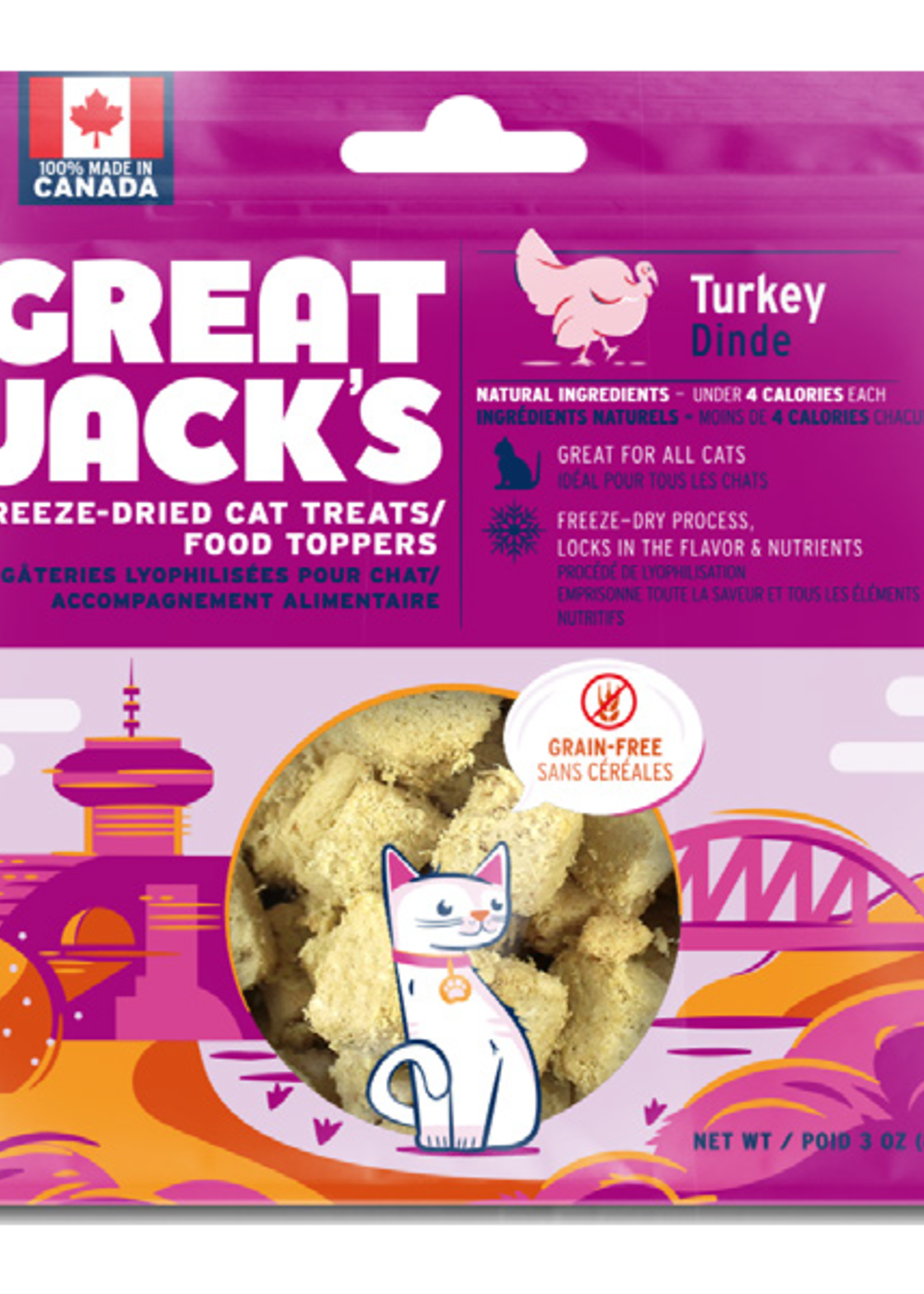 Great Jacks Great Jack's Cat FD Treats/Topper Turkey 85g