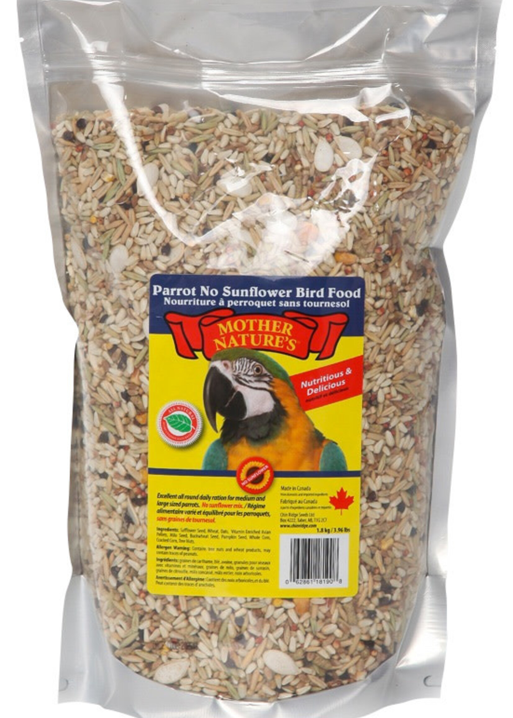 Mother Nature's Mother Nature's Parrot No Sunflower 1.8kg
