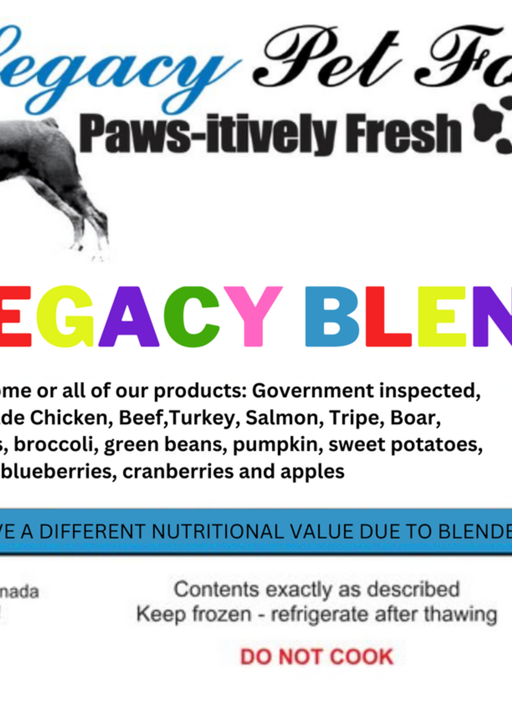 Legacy Pet Foods Legacy Mixed Blend - Frozen Raw - 25lb