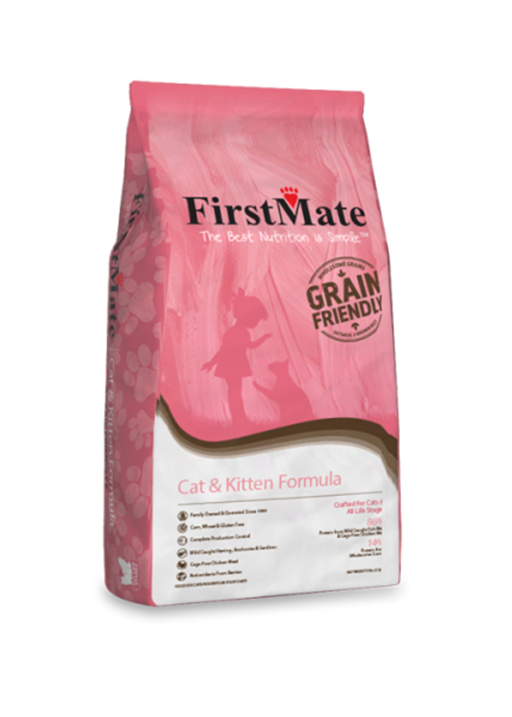 First Mate FirstMate Cat & Kitten Grain Friendly Fish/CageFree Chicken 13.2 lb