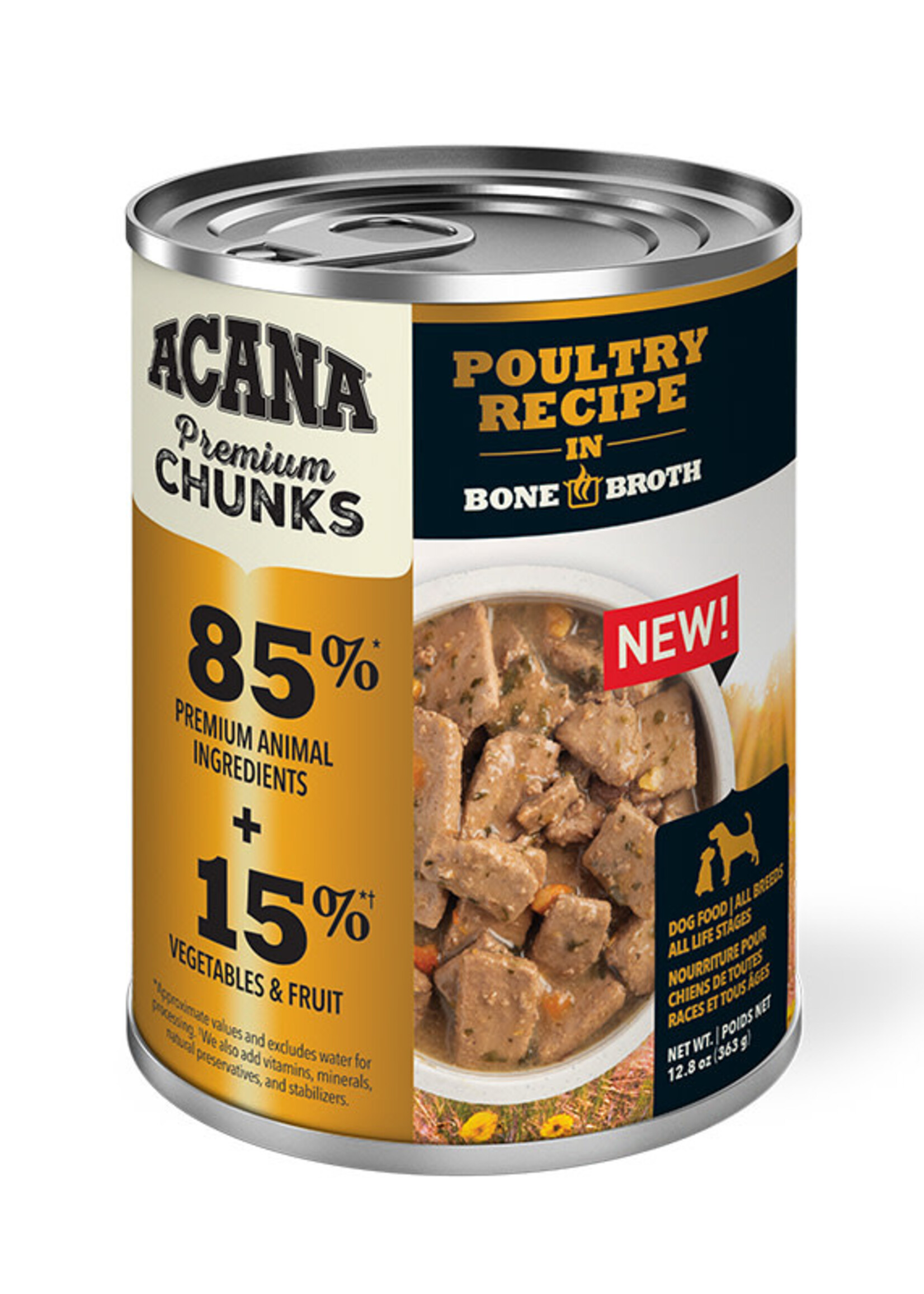 Acana Dog Acana - Poultry Recipe in Bone Broth Singles 12.8 oz