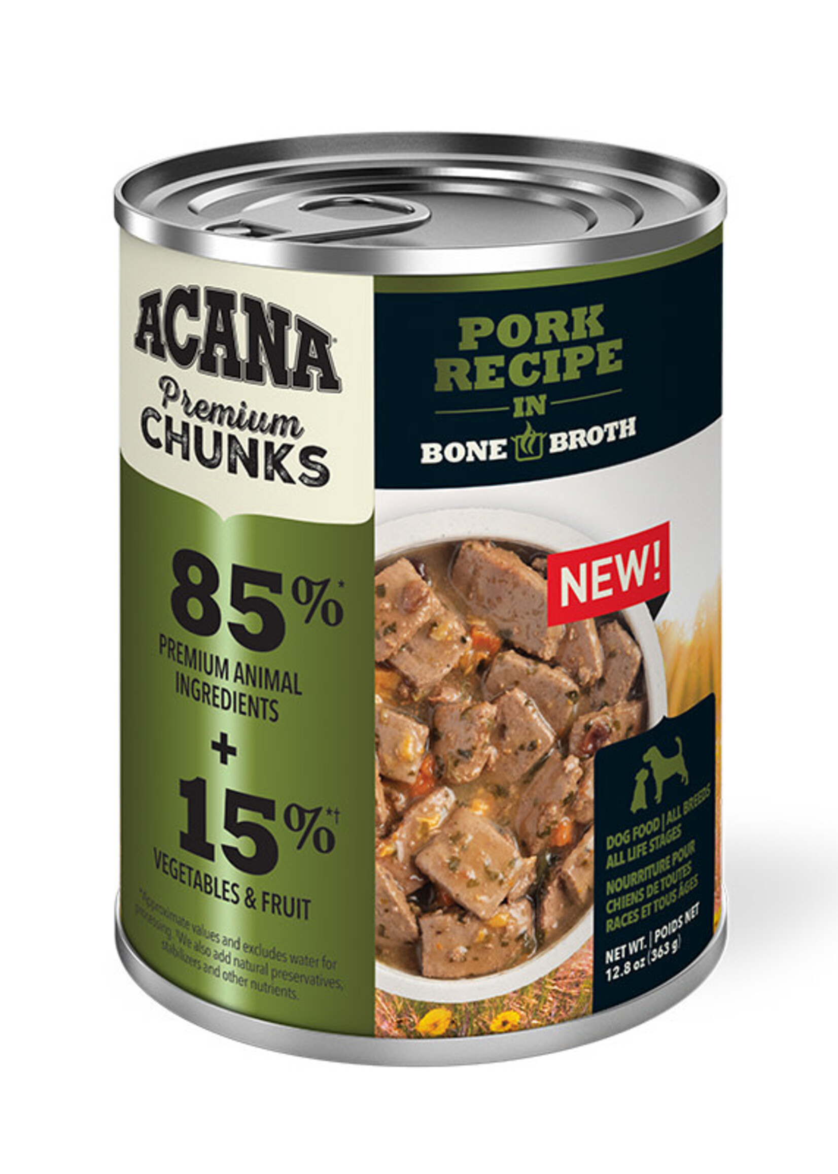 Acana Dog Acana - Pork Recipe in Bone Broth Single 12.8 oz