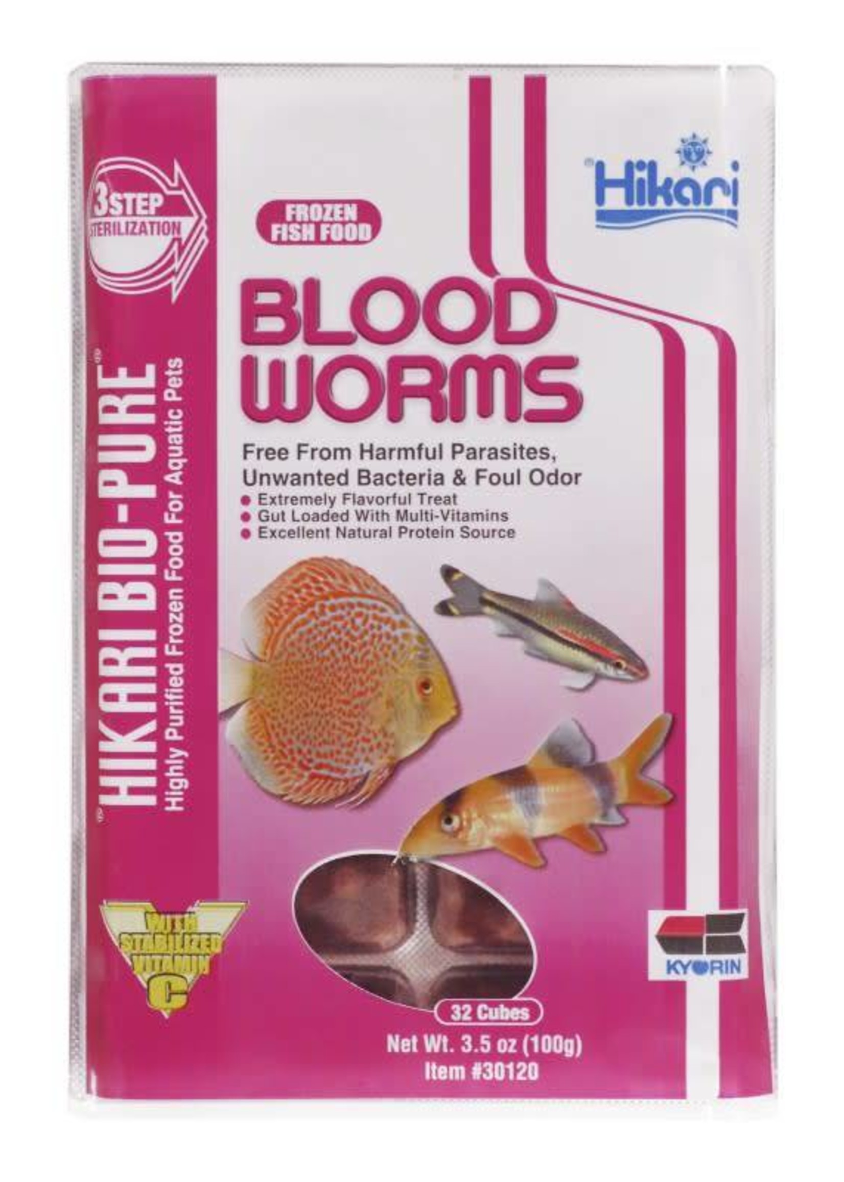 Hikari Frozen Blood Worms 3.5oz cube