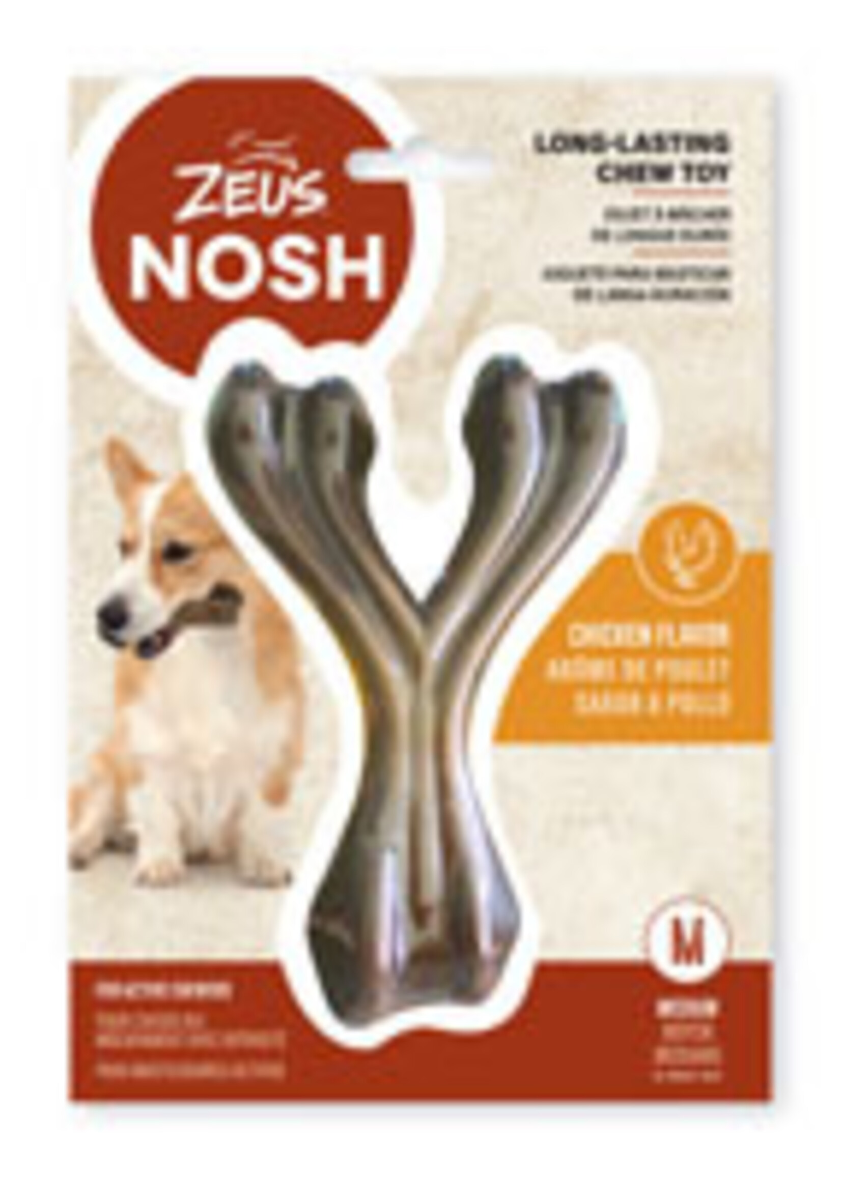 Zeus Zeus Nosh Strong Chew Bone for Active Chewers, Chicken, Medium