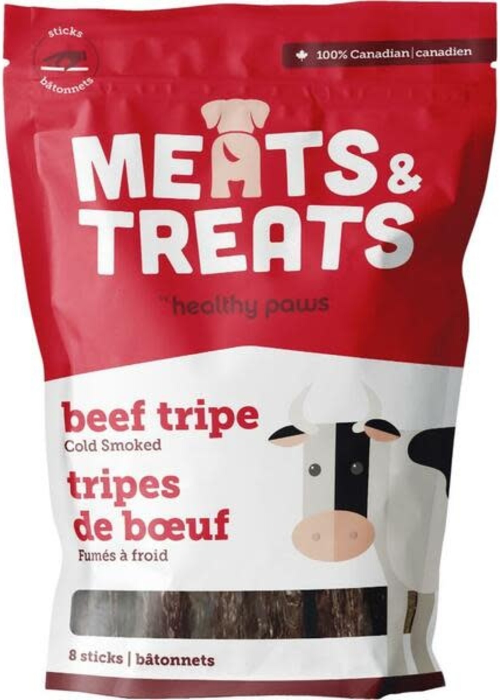 Healthy Paws Meats & Treats - Cold Smoked Tripe Sticks Beef 8PK