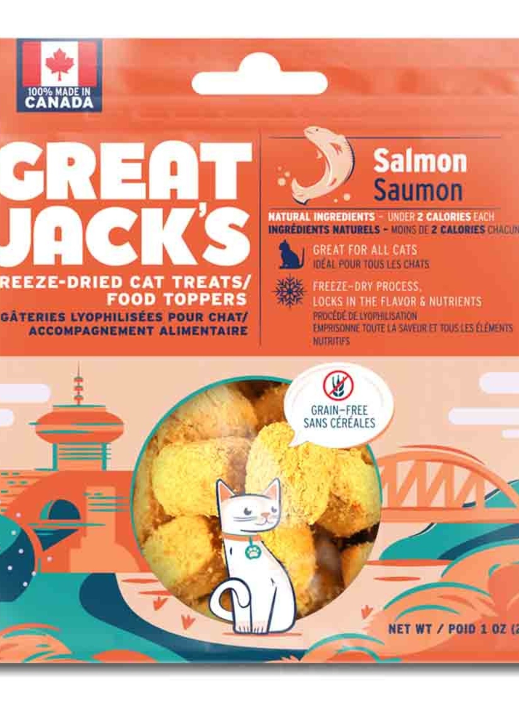 Great Jacks Great Jacks Freeze-Dried Cat Treats & Food Topper - Salmon - 3oz/85g