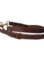 Angel Leather Braided Leash - Brown- 6" x 3/4"