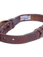 Angel Leather Braided Collar - Brown - 24" x 1.25"