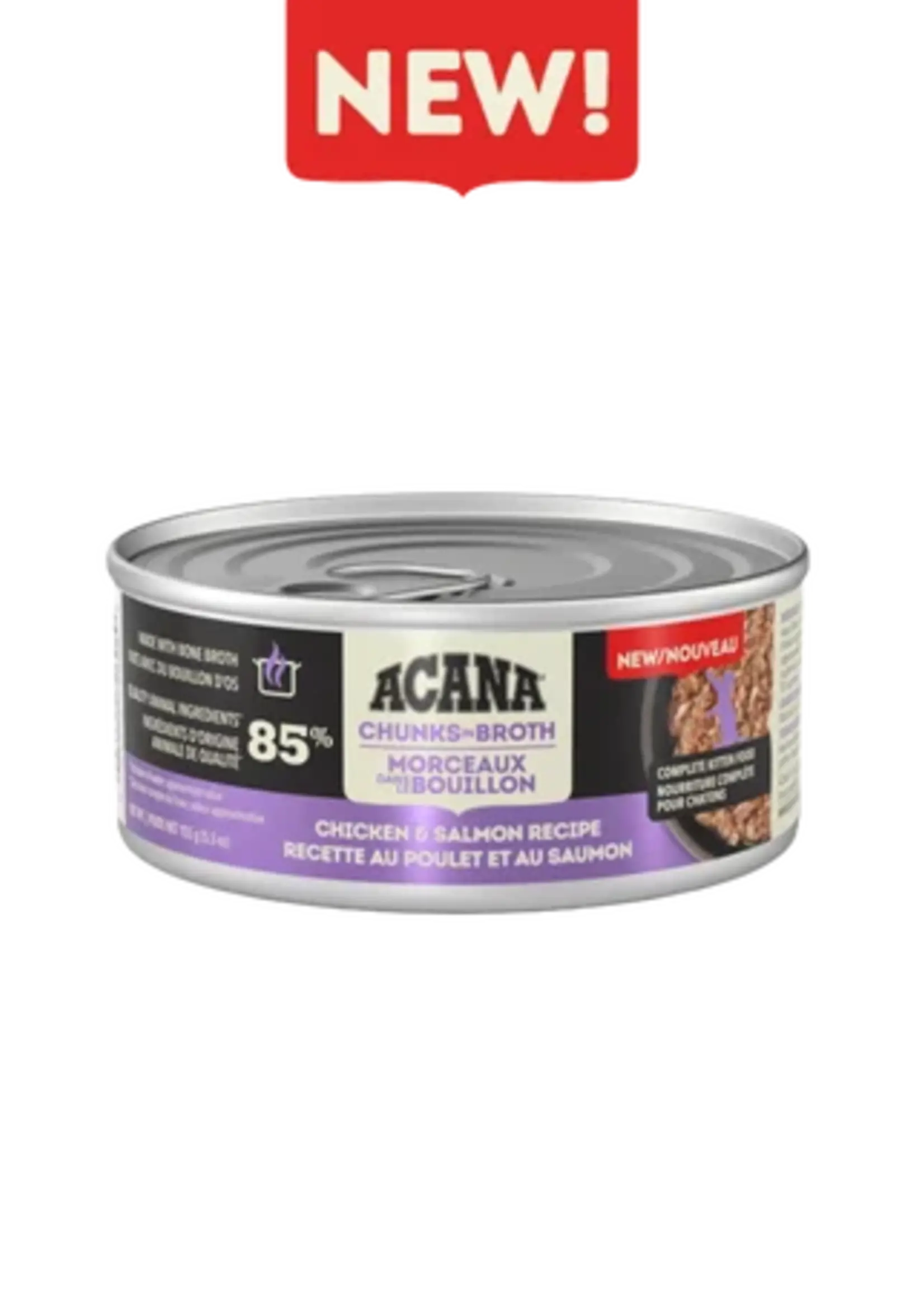 Acana Cat Acana Cat Chunks in Broth Chicken & Salmon - Kitten - 5.5 oz can