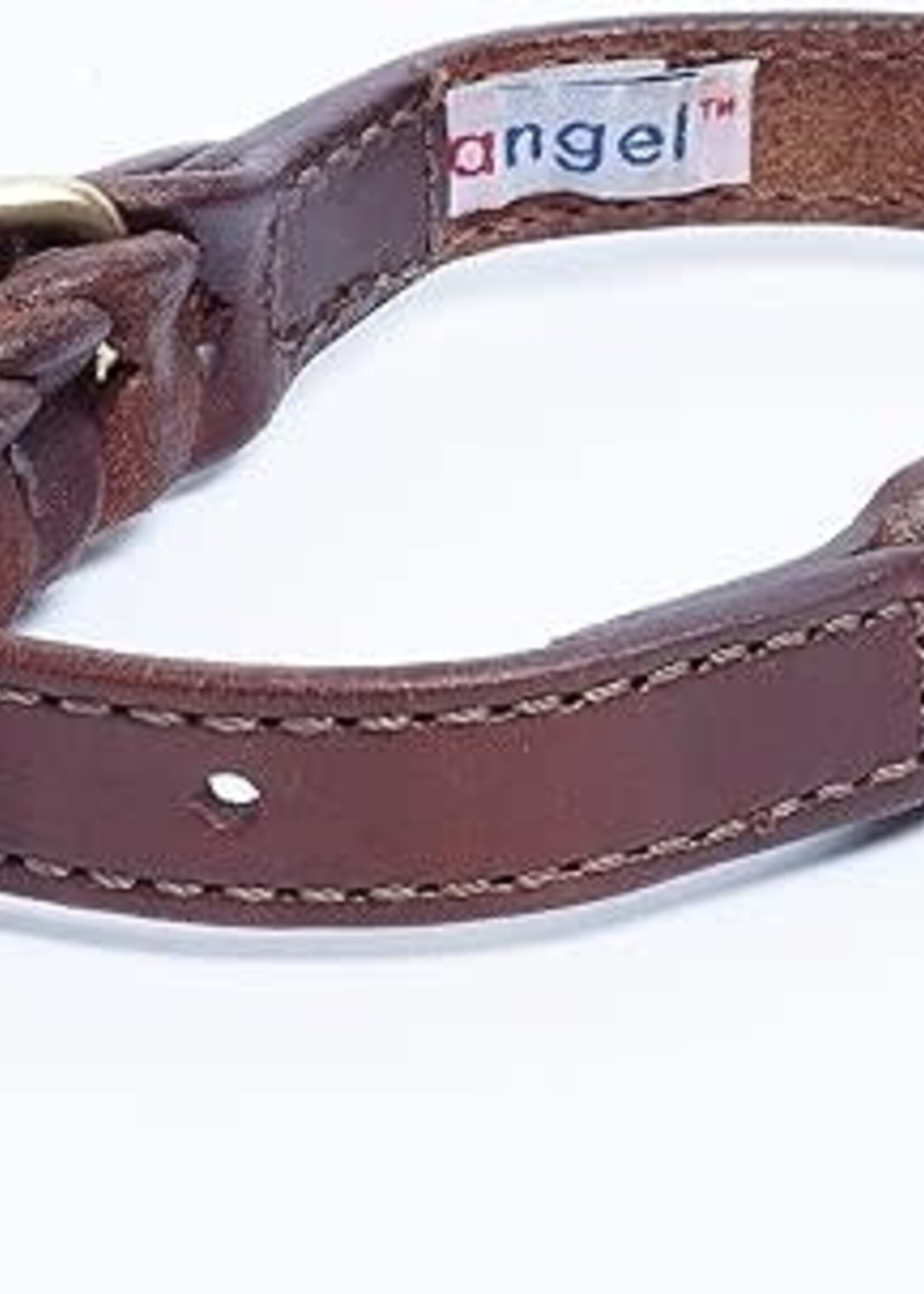 Angel Leather Braided Collar - Brown - 16" x 3/4"