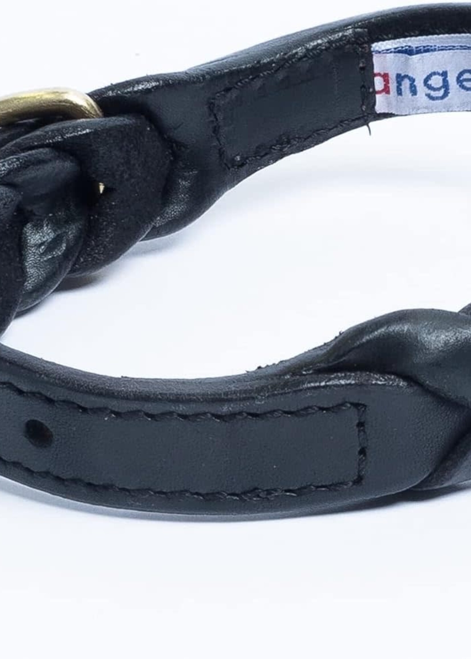 Angel Leather Braided Collar - Black - 18" x 3/4"