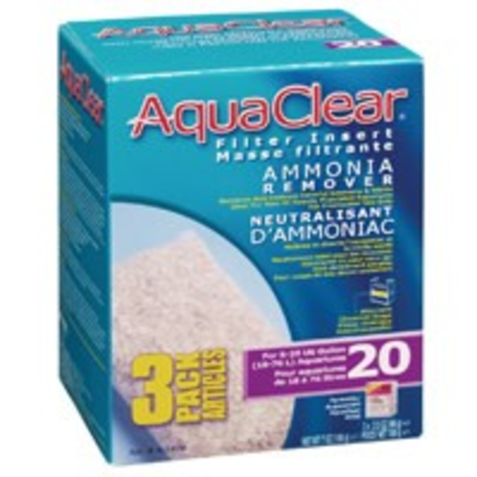 AquaClear 20 Ammonia Remover Filter Insert 3 pack, 198 g (7 oz)
