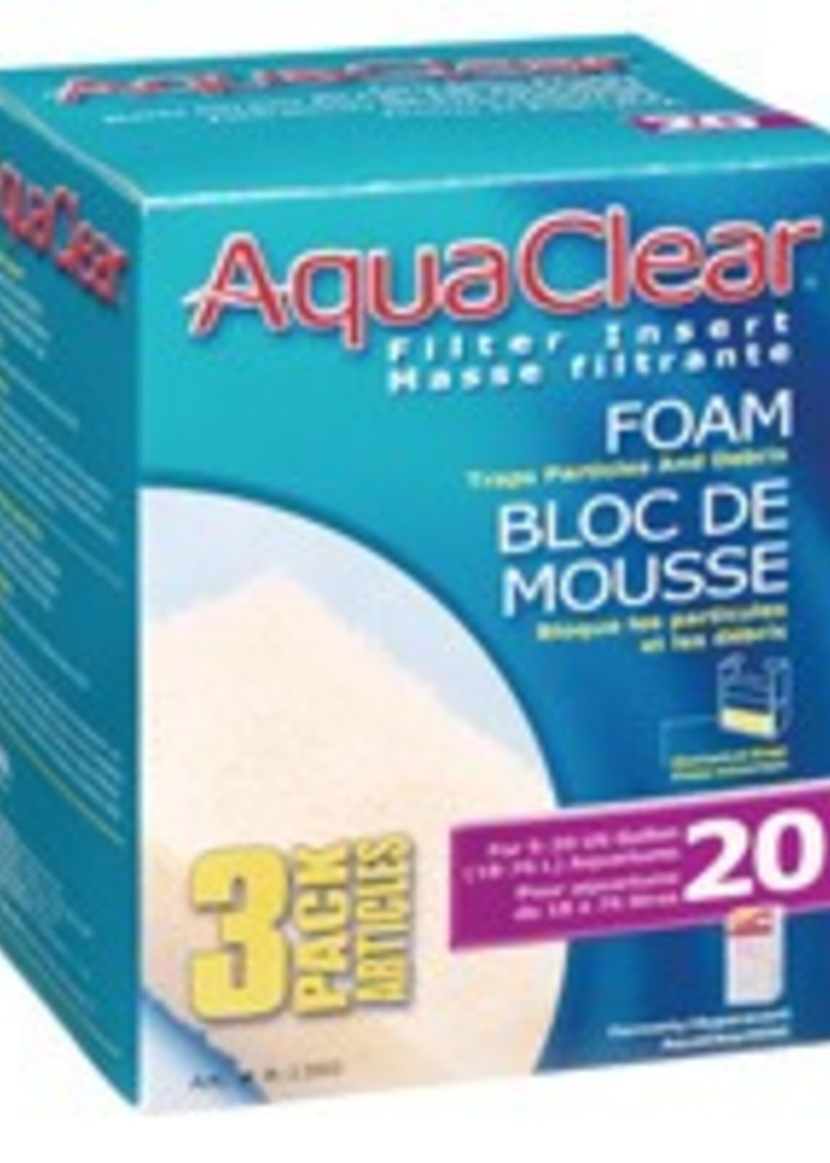 AquaClear 20 Foam Filter insert, 3 pack DISC