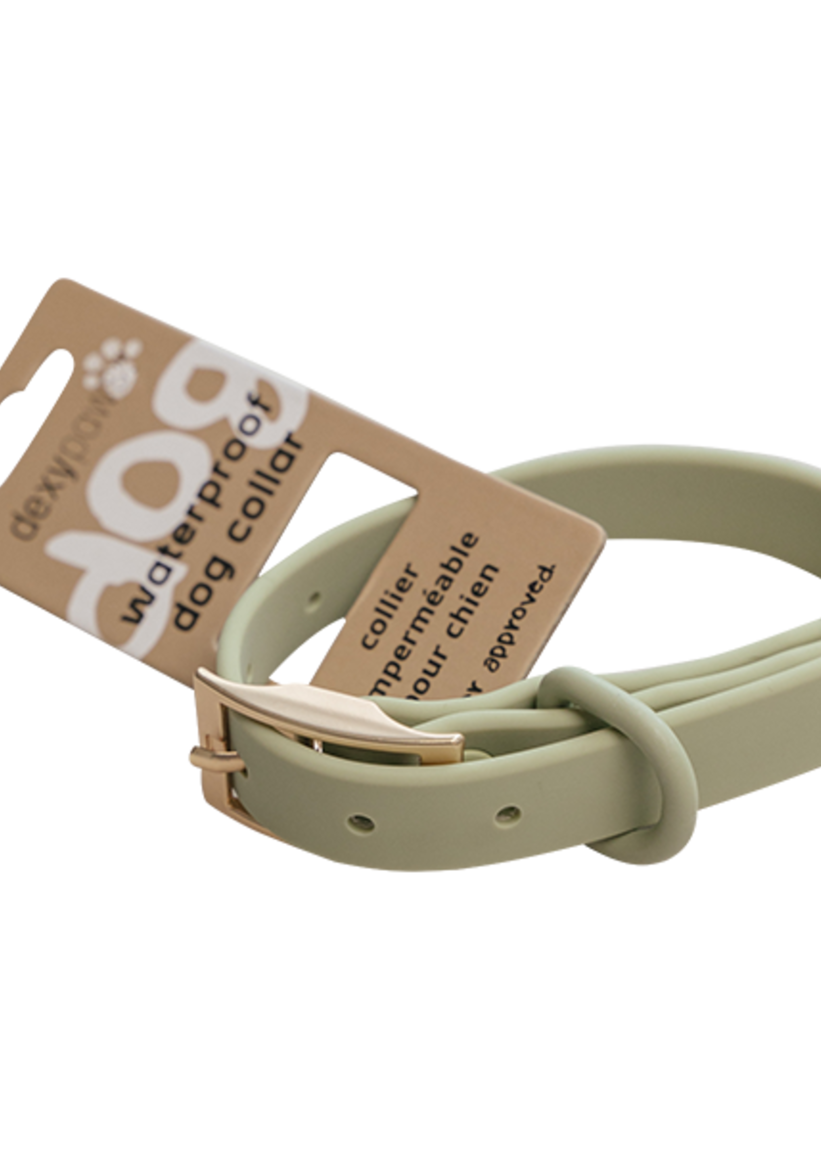 DexyPaws Dexypaws Dog Waterproof Collar Sage Green Small 3/4x8-11"